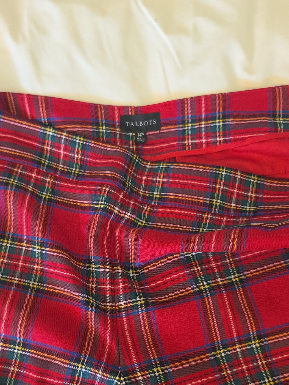 Talbots Hampshire Red Tartan Ankle Pants 14P